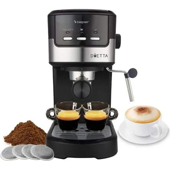 Beper Duetta Espressomaskine 1.2L 15 Bar Sort