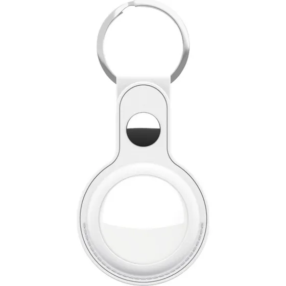 KeyBudz Leather Keyring til AirTag, Hvid