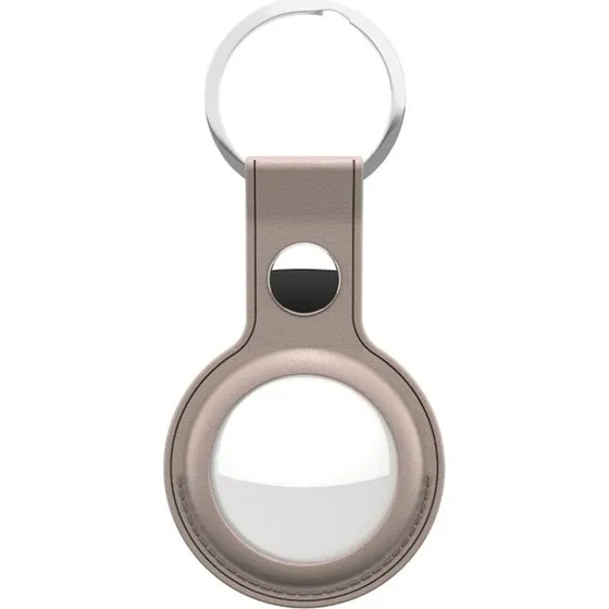KeyBudz Læder Nøglering til AirTag – Sandy Beige