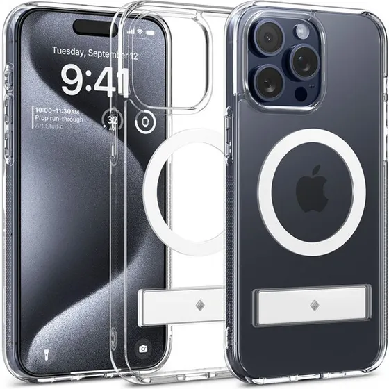 Spigen Caseology Capella MagSafe Kickstand - Clear White - iPhone 15 Pro