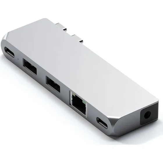 Satechi Pro Hub Mini USB-C, USB-A, Ethernet - Sølv