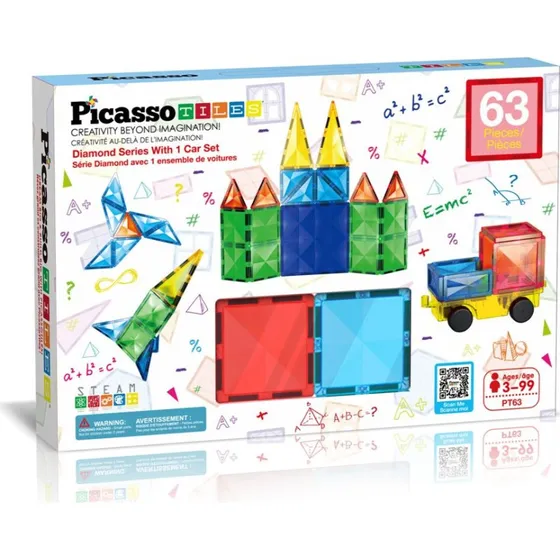 PicassoTiles Diamond Series 63 Dele Magnetsæt