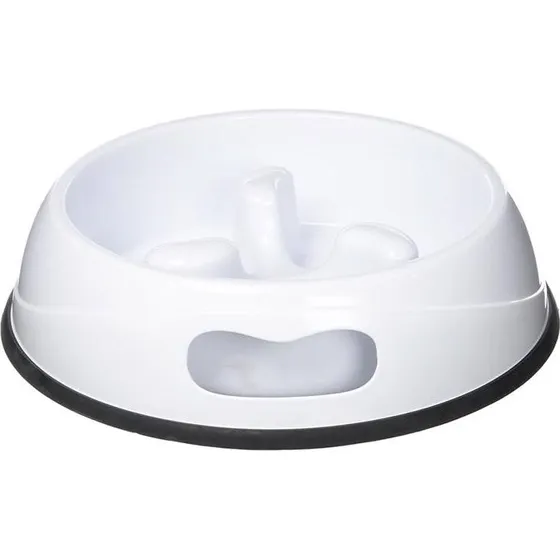 Pawise Slow Feeding Bowl aktivitets-skål til hund, hvid