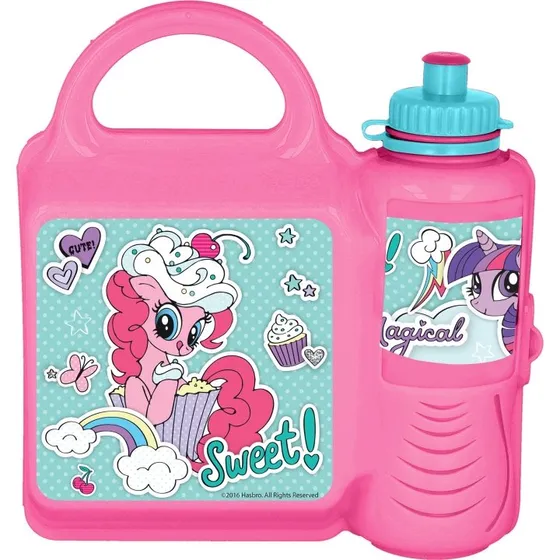 My Little Pony Stor Madkasse og Vandflaske - Lyserød
