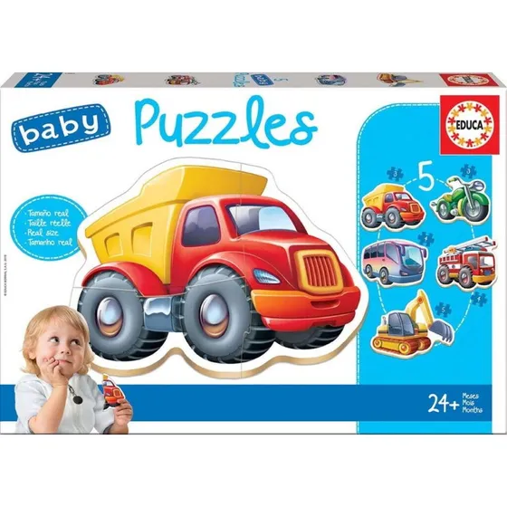 Educa Baby Køretøjer Puslespil med 5 Dele
