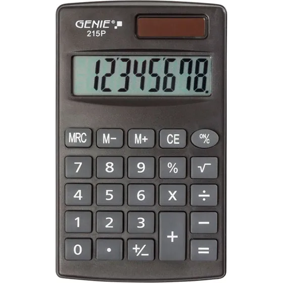 Genie 215 P Lommebasis, 8 Cifre, Sort