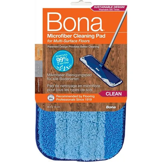 Bona Mikrofiber Moppehoved med Velcro, Blå