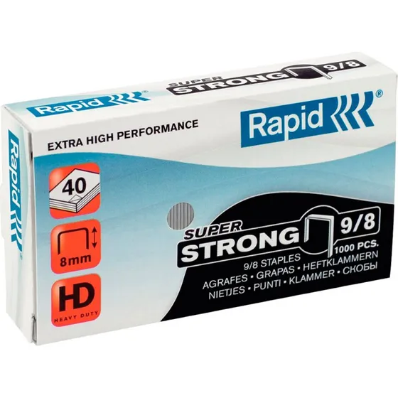 Rapid Super Strong Hæfteklammer 9/8, 8 mm, 5000 stk