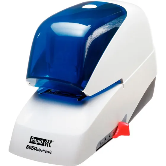 Rapid R5050E Elektrisk Hæftemaskine, 50 ark, Hvid/Blå