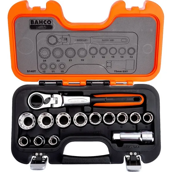 Bahco S140T Topnøglesæt 1/2" 14 Dele 10-24mm