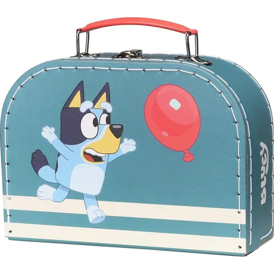 Bluey Blå Pappose 20 cm med Metalhåndtag