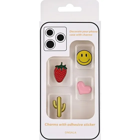 Onsala Charms Pimp Your Phone 4 stk. Metal & Plast, Selvklæbende