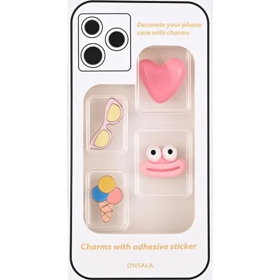 Onsala Charms Pimp Your Phone 4 stk. Metal & Plast, Selvklæbende