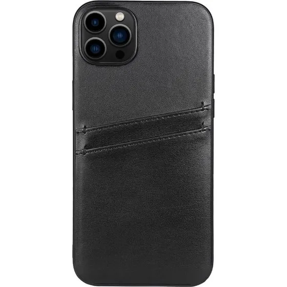 Buffalo Cover PU Sort - iPhone 14 Plus med 2 kortpladser