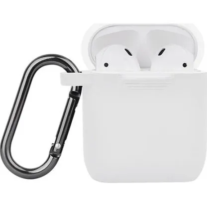 North Airpods Silikone Case med Karabin Hvid