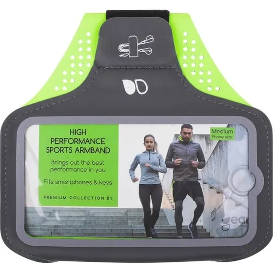 Gear Sportsarmbånd Premium Universal Medium 6,1" Grå/Gul