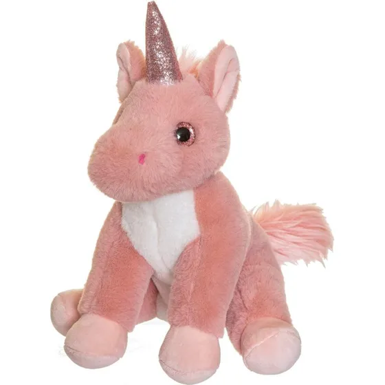 Teddykompaniet Enhjørning Bamse, 25 cm, støvet pink, glitrende horn