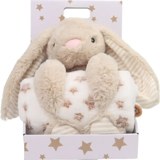 Carlo Baby Fleecetæppe & Kanin Beige