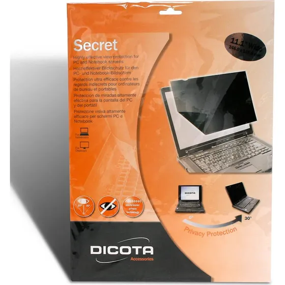 Dicota Secret 2-vejs Privacyfilter 15,6" Sort