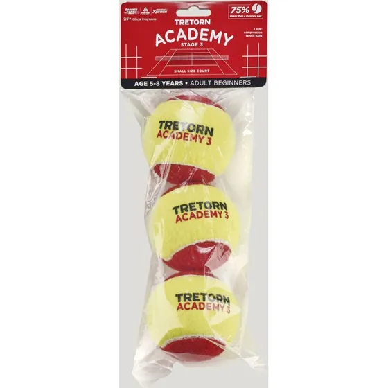 Academy Red Felt 3-pak — Tennisbold (Level 3)