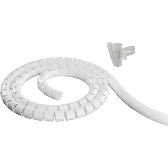 DELTACO Kabelskjulere i nylon, 25 mm, 10 m, hvid
