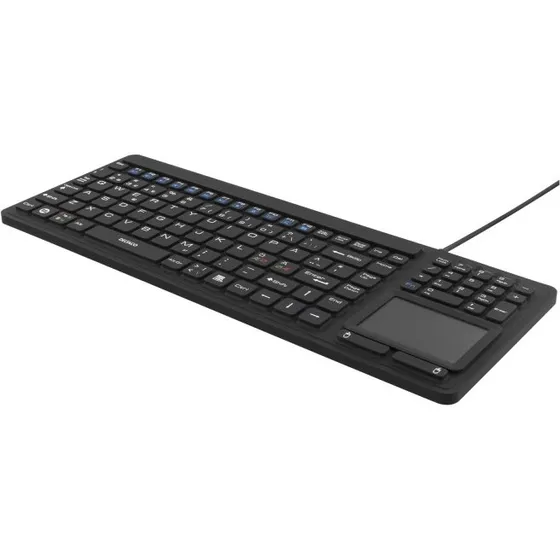 Deltaco Rubberized Keyboard med Touchpad, IP68, Sort
