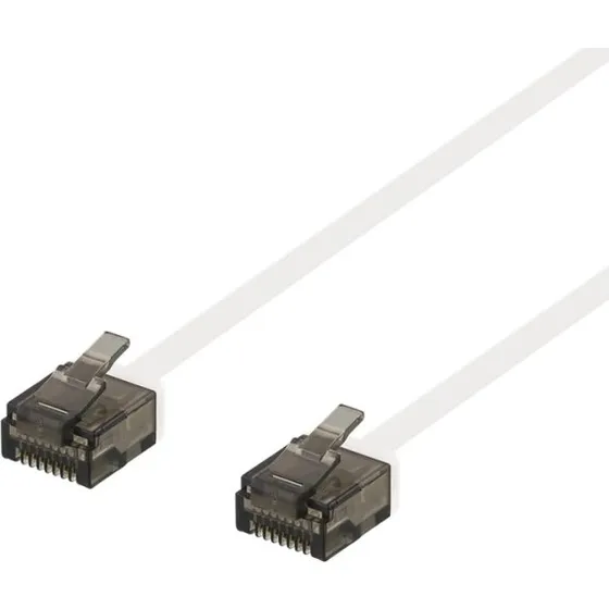 DELTACO Cat6a UTP Flad Patchkabel 0,15m Hvid