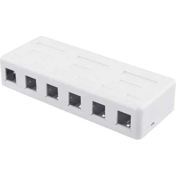 Deltaco Surface Mount Box 6 Porte Hvid