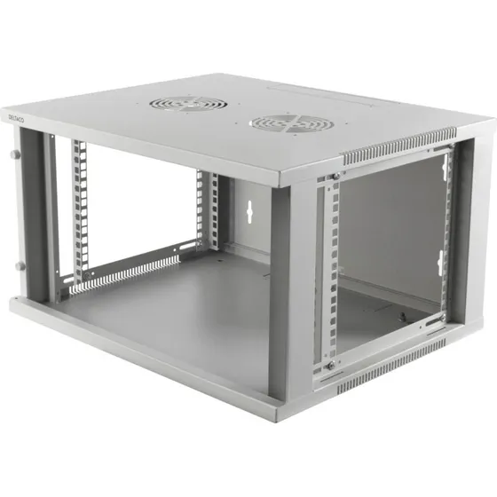 Deltaco 19" 6U Vægmonteret Rackkabinet Hvid