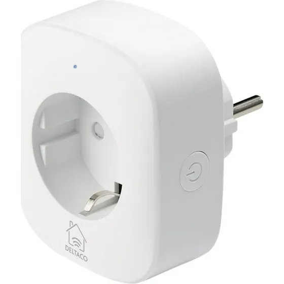 Deltaco SH-P01E Smart Home Plug 10A med energimåling, hvid