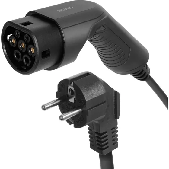 Deltaco E-Charge Type2 ladekabel 4m 6A (Schuko/Type2)