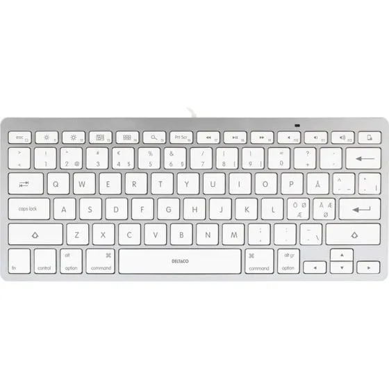 Deltaco TB-126-C USB-C Tastatur, Nordisk, Sølv