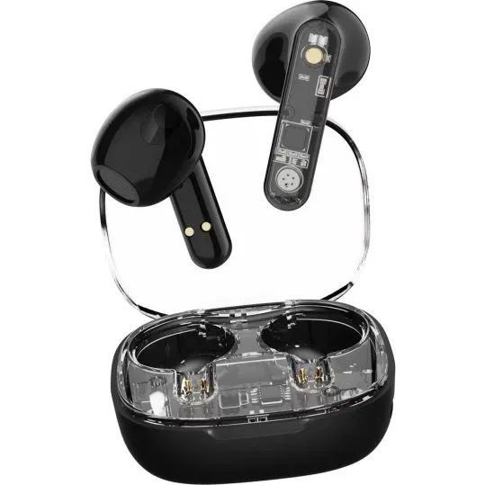 Streetz T150 TWS Øretelefoner, Sort/Transparent