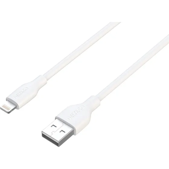 DELTACO Lightning-kabel 1 m Hvid