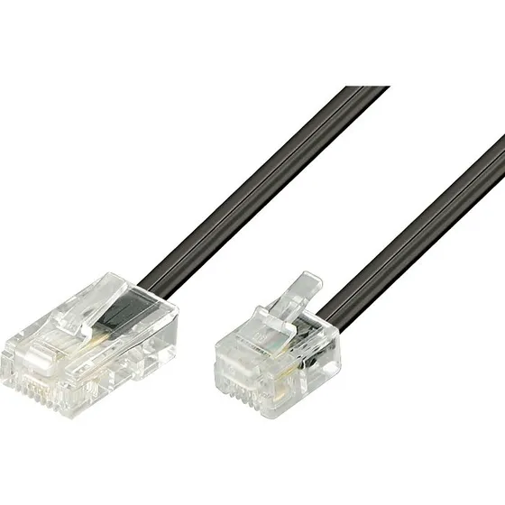 Deltaco RJ11 til RJ45 Netværkskabel, 3 m, Sort