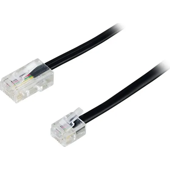 Deltaco DEL-1701S RJ45 til RJ11 kabel, 1m, sort
