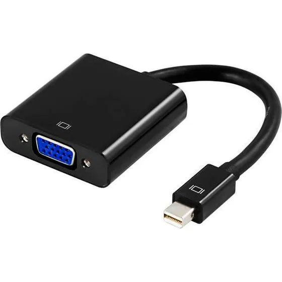 Deltaco Mini DisplayPort til VGA Adapter, Sort