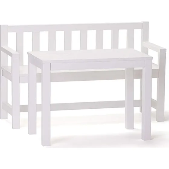 Kids Concept Havemøbler hvid 90x33x55 cm
