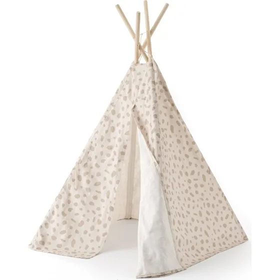 Kids Concept Tipi-telt med Prikker, Hvid, 100x95x140 cm