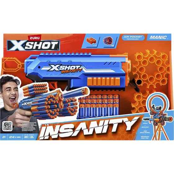 X-Shot Insanity Manic – skumpilkanon med 46 reservepile