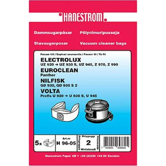 Haneström Støvsugerposer H96 5-pak til Nilfisk VP930