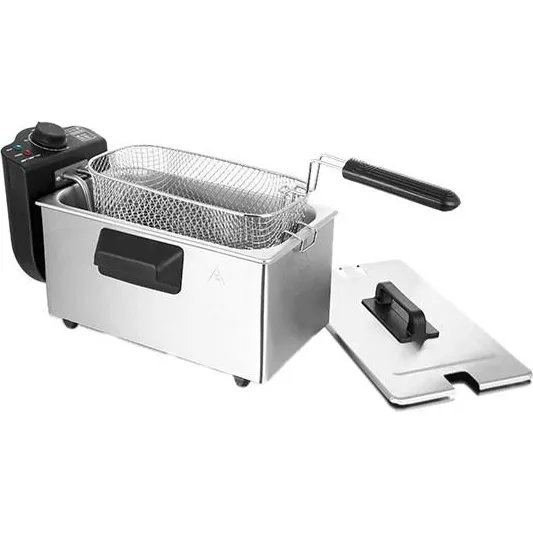 Emerio DF-120482 Dobbelt Frituregryde 3 L 2000 W, Rustfrit Stål/Sort
