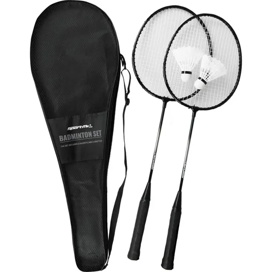 SportMe Badmintonketchersæt med taske, sort med brune detaljer