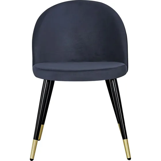 Venture Design Velvet spisebordsstol, sort velour & metal