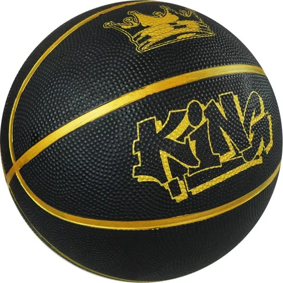 Basketball King, Størrelse 7, Sort med Guldfarvet Print