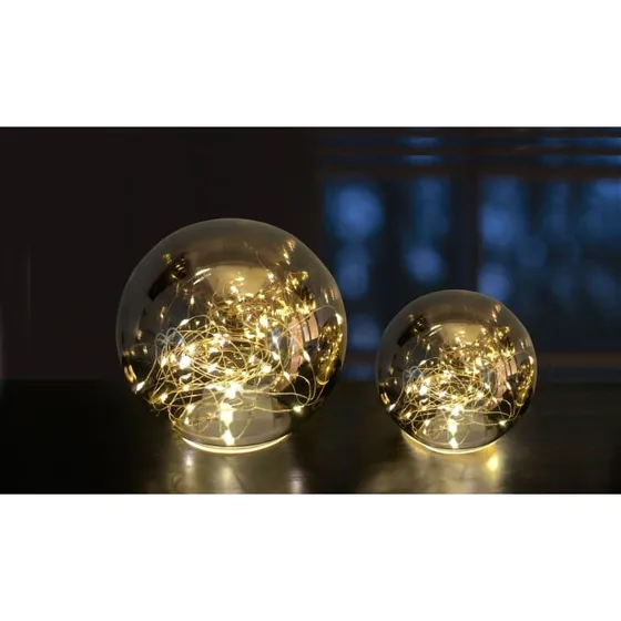 Veli Line glaskugle borddekoration LED Ø10/Ø15, batteridrevet