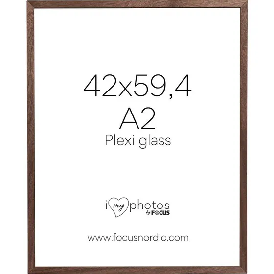 Focus Soul Valnødfinér Plexi Billedramme A2 42x59,4 cm
