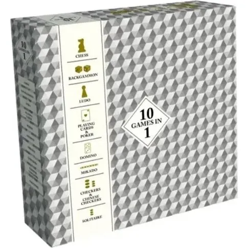 10 Games In 1 – 10-i-1 brætspilssæt, 395x395x88 mm