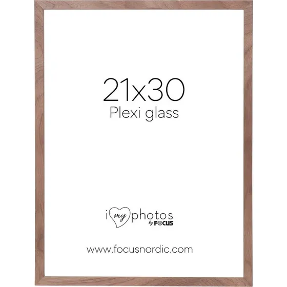 Focus Soul Valnødfinér Plexi Billedramme 21x30 cm