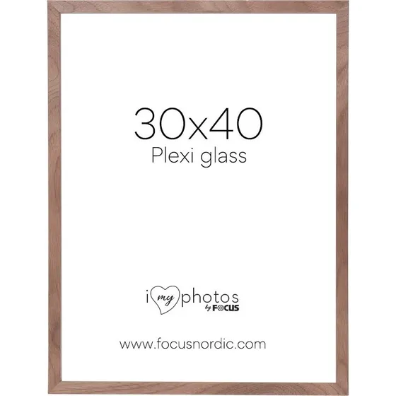 Focus Soul Valnødfinér Plexi Billedramme 30x40 cm